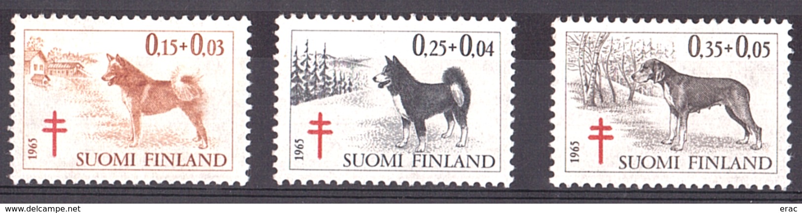 Finlande - 1965 - N° 572 à 574 - Neufs ** - Oeuvre Antituberculeuse - Chiens - Neufs