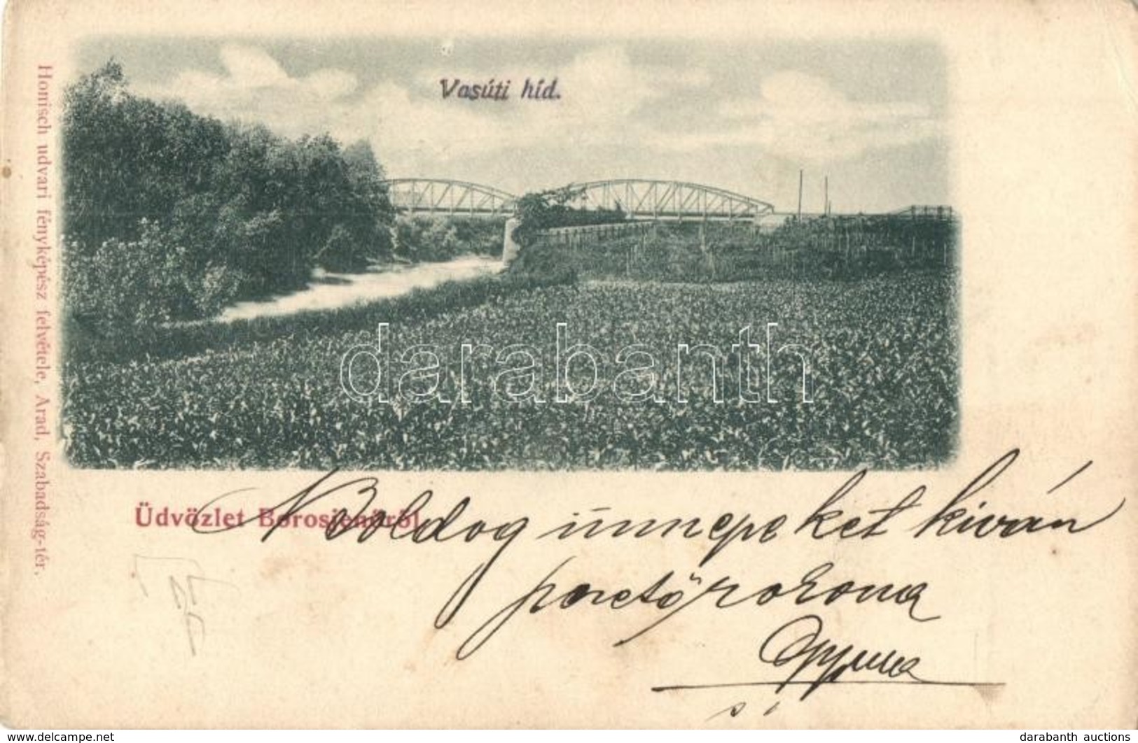 * T3 Borosjenő, Ineu; Vasúti Híd. Honisch Fényképész / Railway Bridge  (Rb) - Non Classés