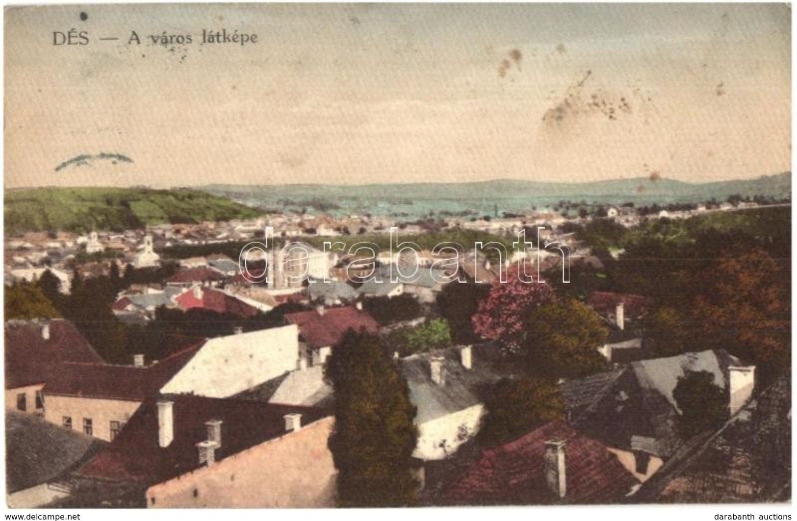 T2/T3 Dés, Dej; Látkép Zsinagógával. Kiadja Medgyesi Lajos / General View, Synagogue (fl) - Sin Clasificación