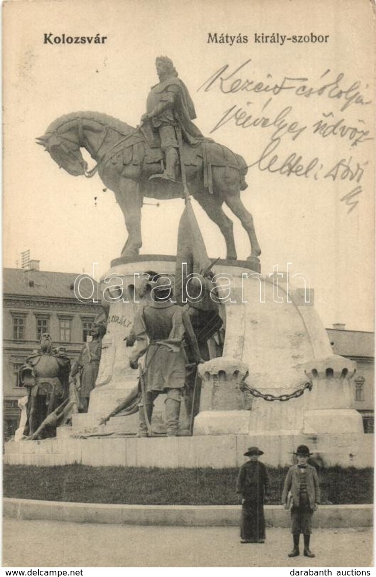 T2/T3 1906 Kolozsvár, Cluj; Mátyás Király Szobor és Tér / Mathias Rex Statue And Square (EB) - Non Classés