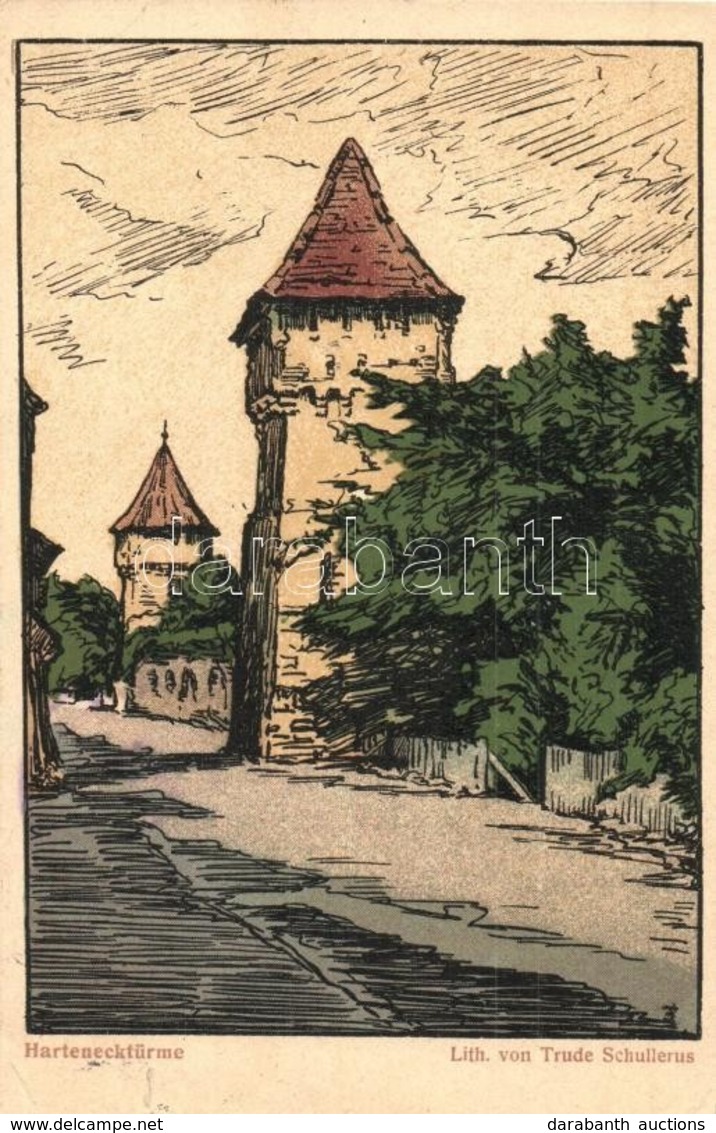 * T2/T3 Nagyszeben, Hermannstadt, Sibiu; Hartenecktürme / Torony / Tower S: Trude Schullerus (EK) - Non Classés