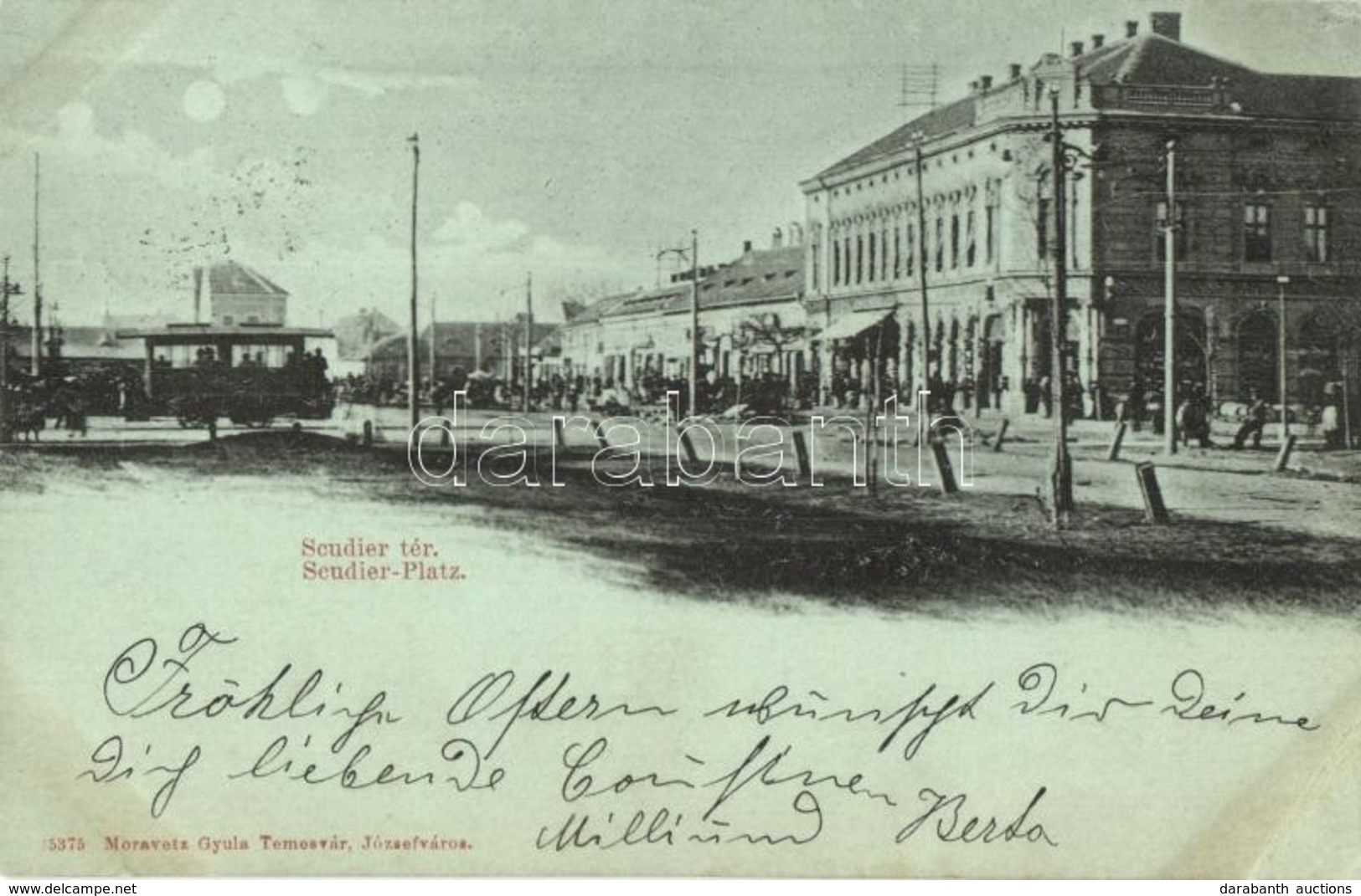 T2/T3 1899 Temesvár, Timisoara; Józsefváros, Scudier Tér, Villamos / Iosefin, Square, Tram (EK) - Non Classés