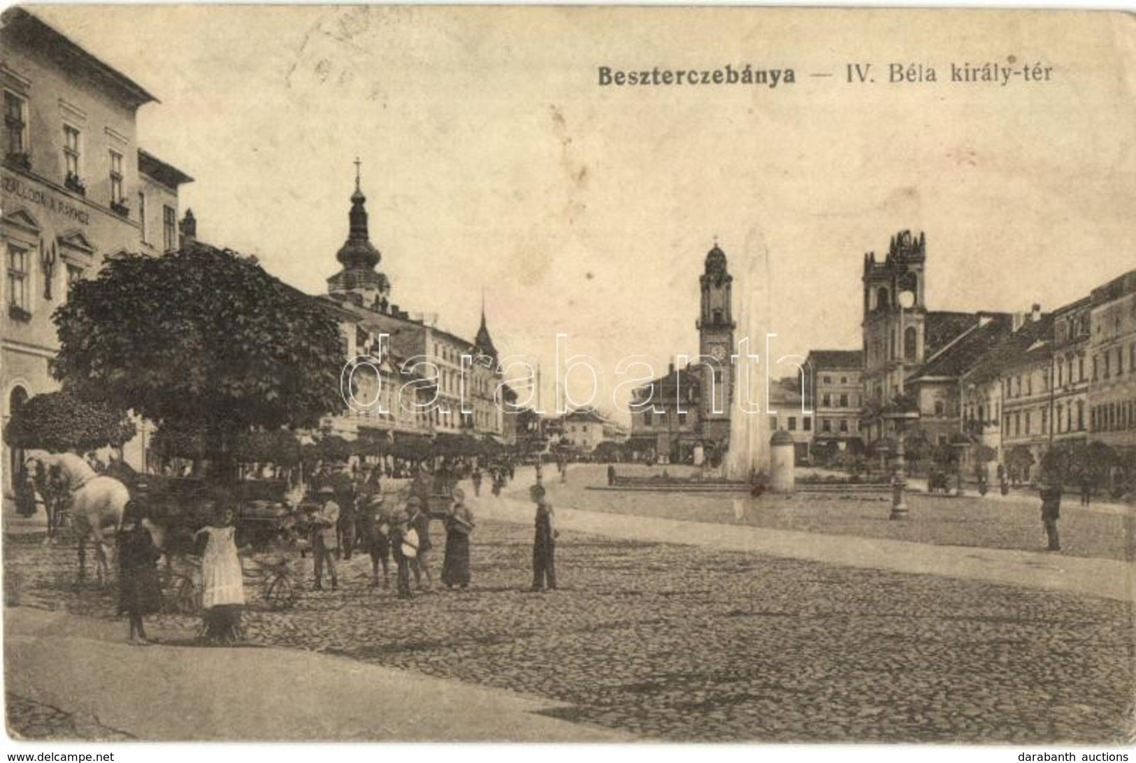 * T2/T3 Besztercebánya, Banská Bystrica; IV. Béla Király Tér, Szálloda A Rákhoz / Square, Hotel (Rb) - Non Classificati