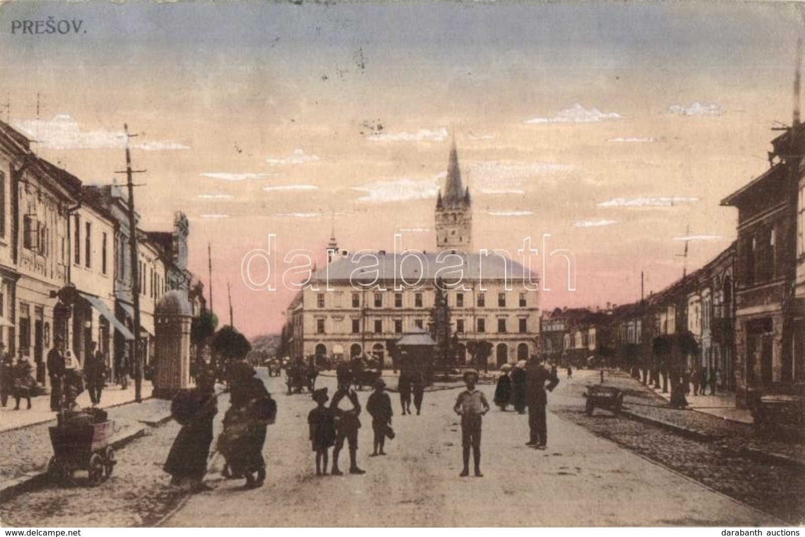 T2/T3 Eperjes, Presov; Fő Utca, Templom, üzletek / Main Street, Church, Shops (EK) - Non Classés