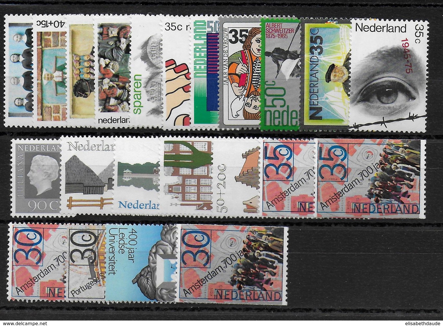 NEDERLAND - ANNEE COMPLETE 1975 ** MNH - COTE YVERT = 18.7 EUR. - 22 VALEURS - Komplette Jahrgänge