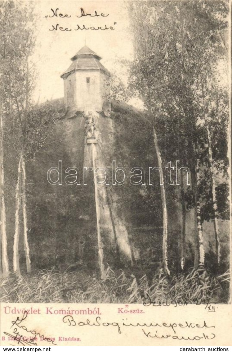 T2 1901 Komárom, Komárnó; Kő-szűz, Kiadja Czike Dénes / Castle, Monument - Non Classés