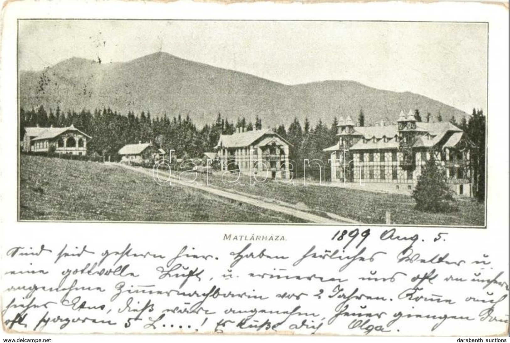 T2/T3 1899 Matlárháza, Tatranské Matliare (Tátra, Magas Tátra, Vysoké Tatry); Szálloda, Nyaraló / Hotel, Villa (EK) - Non Classés