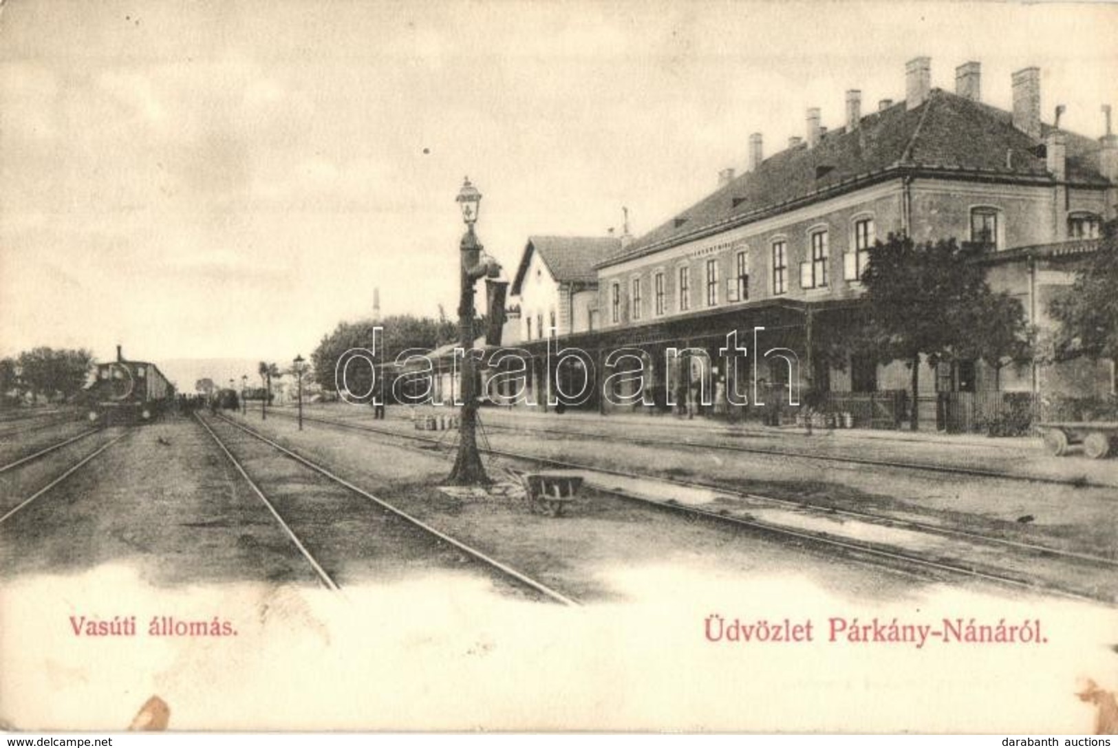 T2/T3 1907 Párkánynána, Párkány-Nána, Stúrovo; Vasútállomás, Gőzmozdony. Kiadja Özv. Neumann Gézáné / Bahnhof / Railway  - Non Classés