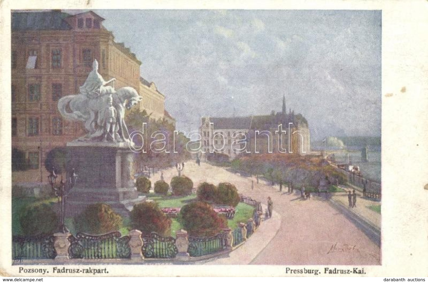 T2 Pozsony, Pressburg, Bratislava; Fadrusz Rakpart, Mária Terézia Szobor / Quay, Statue. B.K.W.I. 386-3. S: Marx Béla - Non Classés
