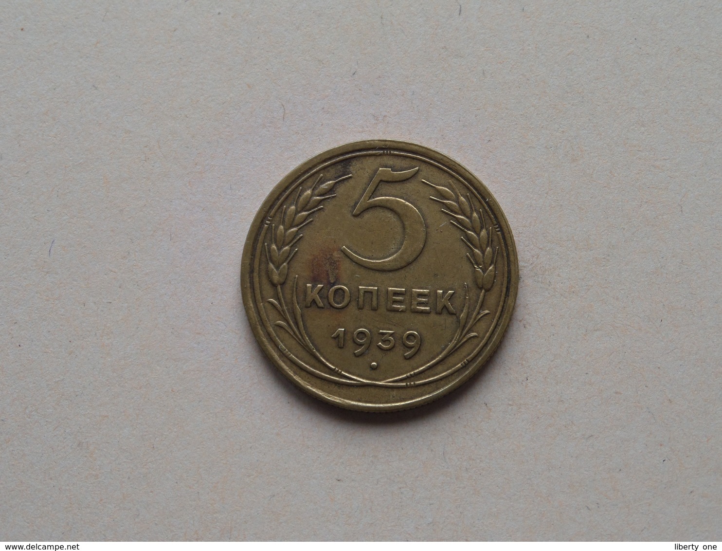 1939 - 5 Kopek ( Y# 108 ) Uncleaned ! - Russland