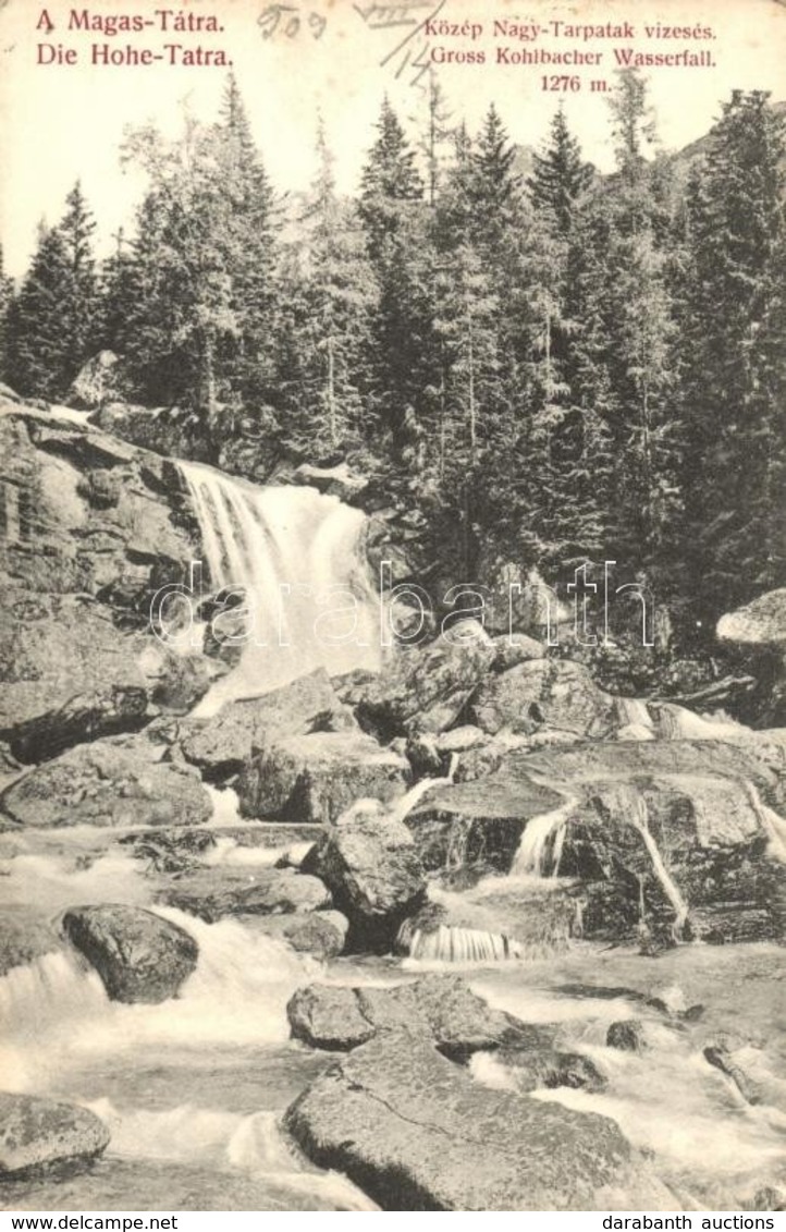 T2/T3 Tátra, Közép Nagy-Tarpatak Vízesés. Divald Károly 1479-1907 / Waterfall - Non Classés