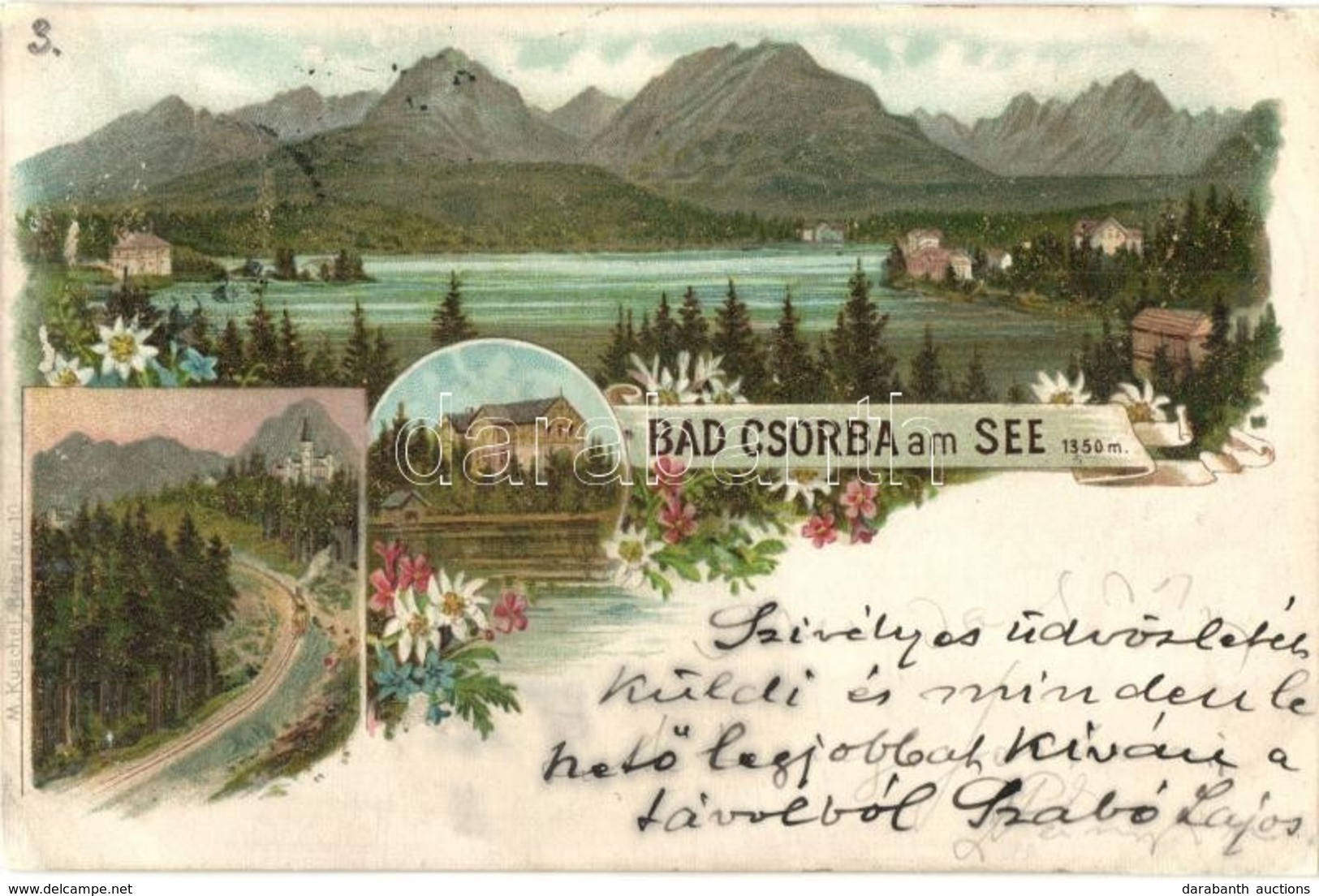 T2/T3 1899 Tátra, Csorba-tó / Strbské Pleso / Csorba Am See. M. Kuschel. Floral, Litho (r) - Non Classés