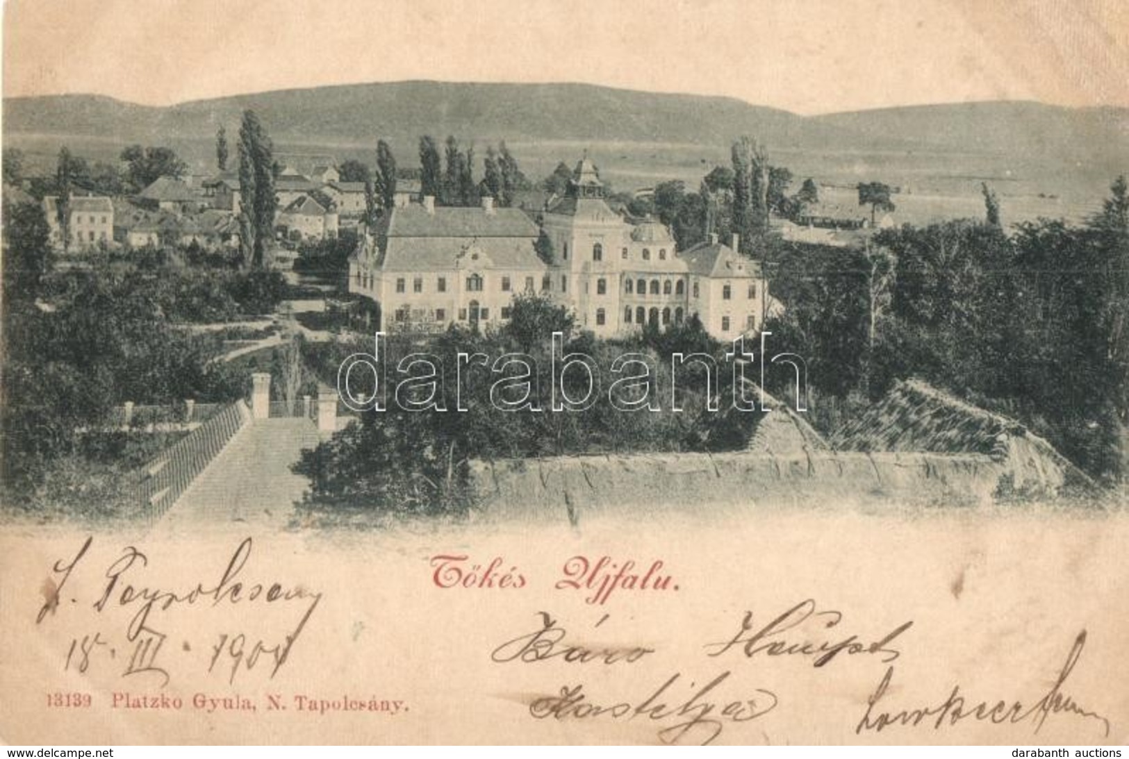 * T3 1900 Tőkésújfalu, Klátova Nová Ves; Haupt-Stummer-kastély. Platzko Gyula Kiadása / Castle (Rb) - Non Classés