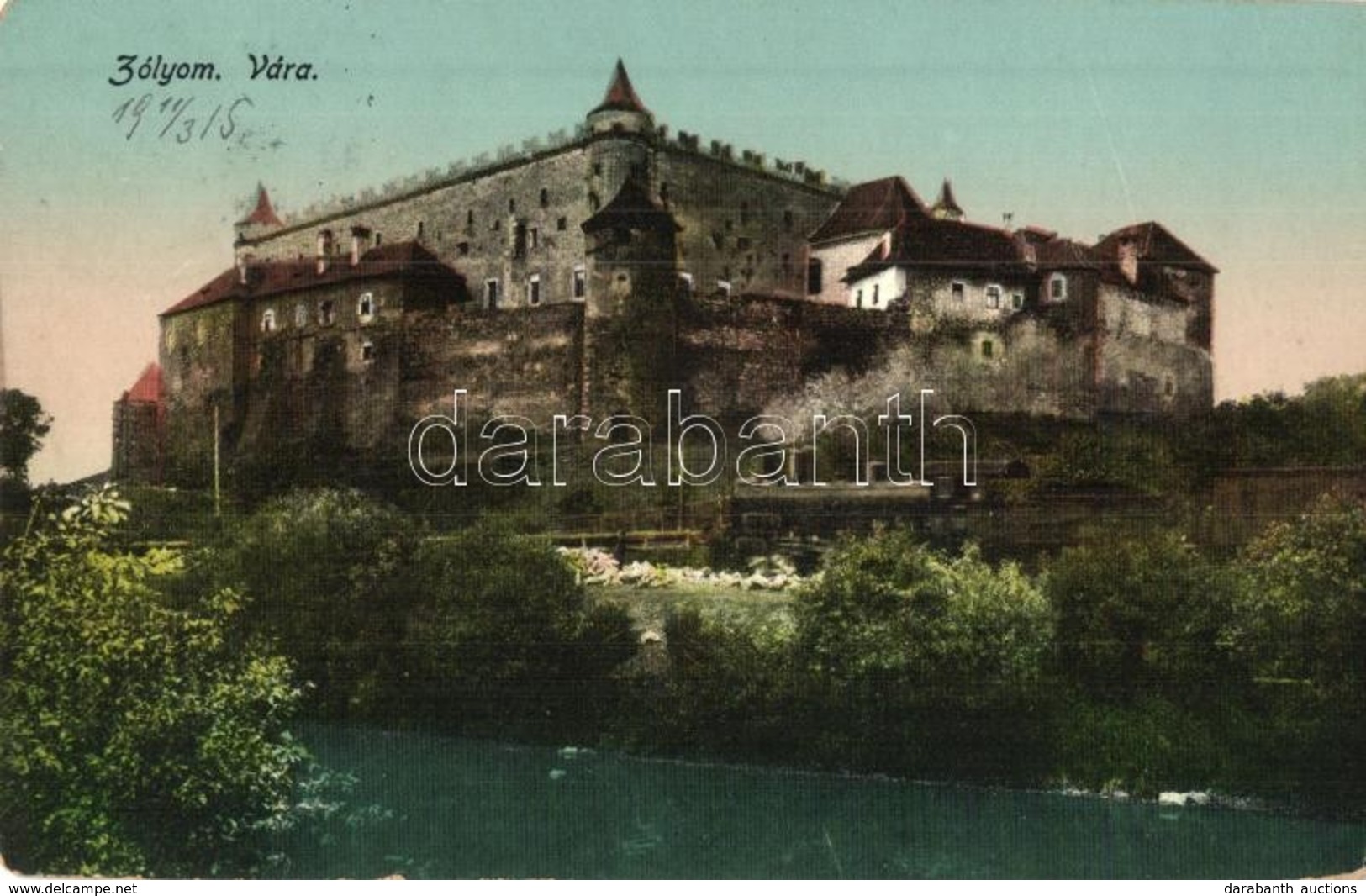 T2/T3 Zólyom, Zvolen; Vár, Előtérben Gőzmozdony / Zvolensky Zámok / Castle, Locomotive (kopott Sarkak / Worn Corners) - Non Classés