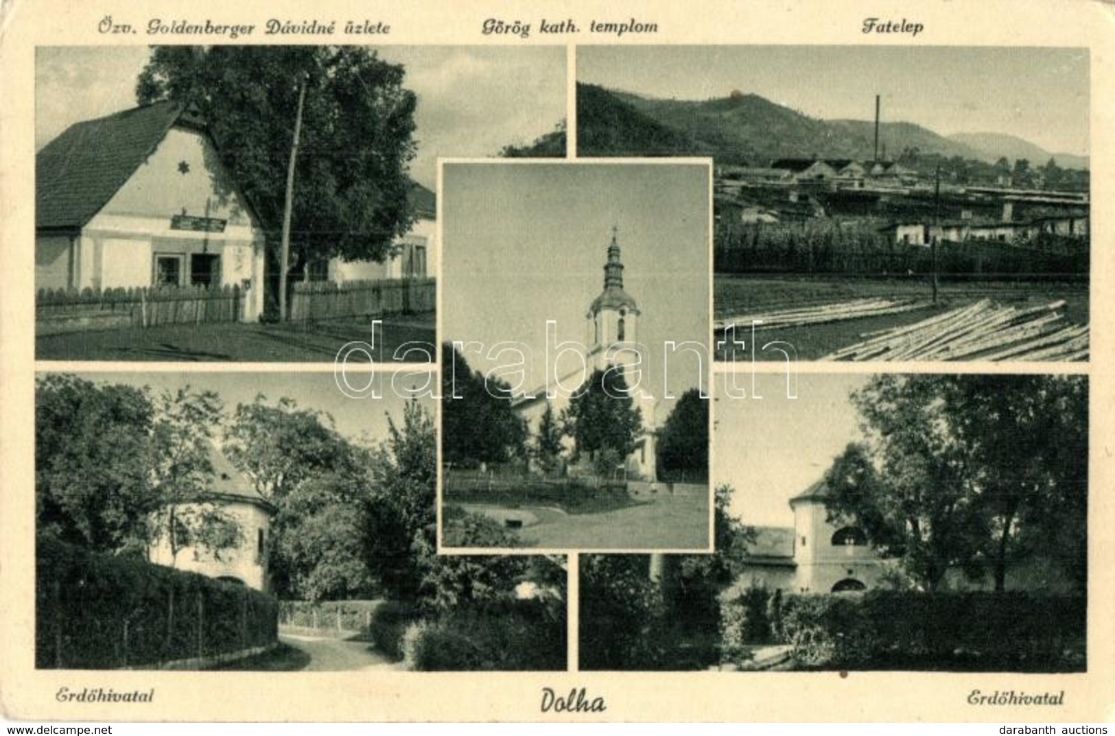 ** T2/T3 Dolha, Dovhe; Görögkatolikus Templom, Fatelep, Fűrésztelep, Erdőhivatal, Özv. Goldenberger Dávidné üzlete és Sa - Non Classificati