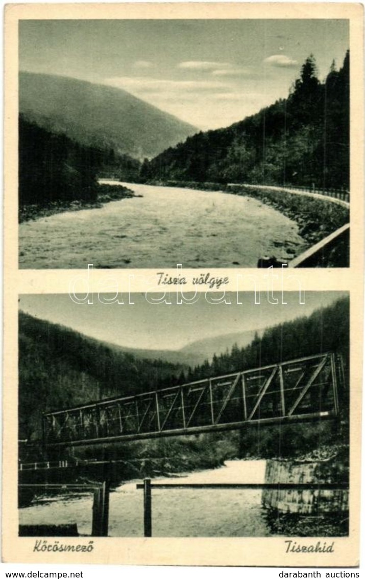 T2 Kőrösmező, Jaszinya, Jasina, Yasinia; Tisza Völgye, Tisza Híd / Tisza River Valley And Bridge + Kétnyelvű Bélyegző /  - Non Classificati