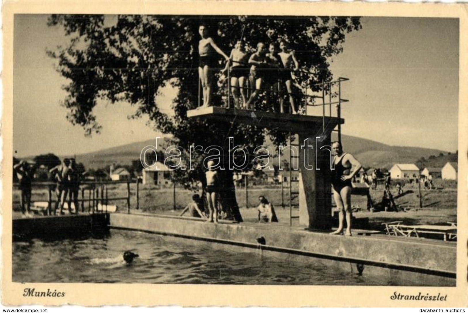 ** T2/T3 Munkács, Mukacheve, Mukacevo; Strand, Fürdőzők. Kiadja Schönfeld Henrik / Swimming Pool, Bathing People (EK) - Non Classés