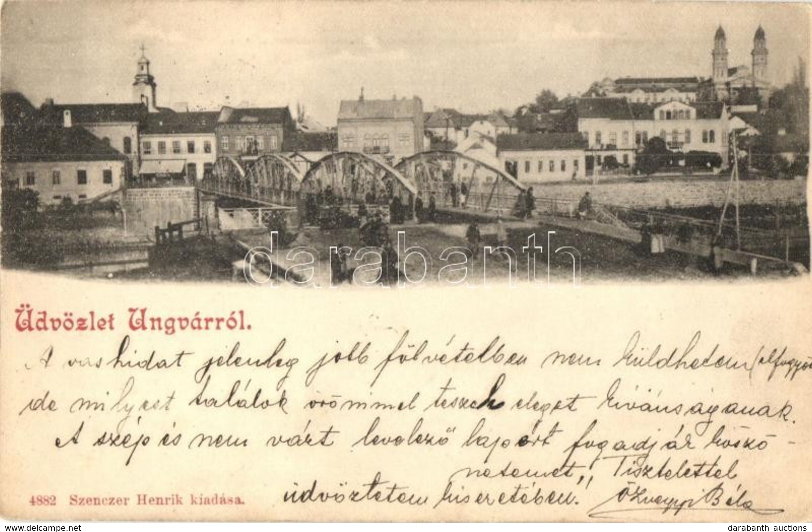 T2 1899 Ungvár, Uzshorod, Uzhorod; Híd. Szenczer Henrik Kiadása / Bridge - Non Classés