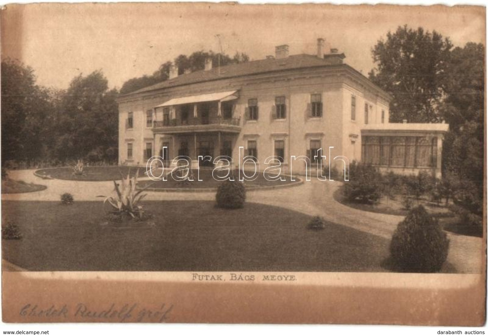 T2/T3 1909 Futak, Futtak, Futog; Hadik Kastély / Schloss / Castle + 'Kir. Fővámhivatal Zimony Vámkezeltetett' Bélyeg - Non Classificati