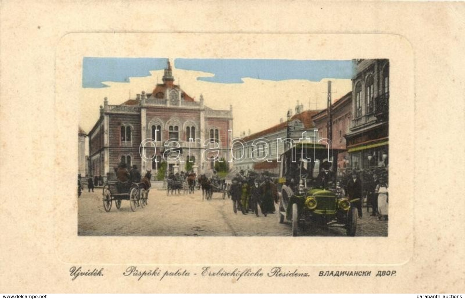 T2/T3 Újvidék, Novi Sad; Püspöki Palota, W. L. Bp. 4232. Marijansky és Hohlfeld / Bishop's Palace, Automobile (EK) - Non Classés