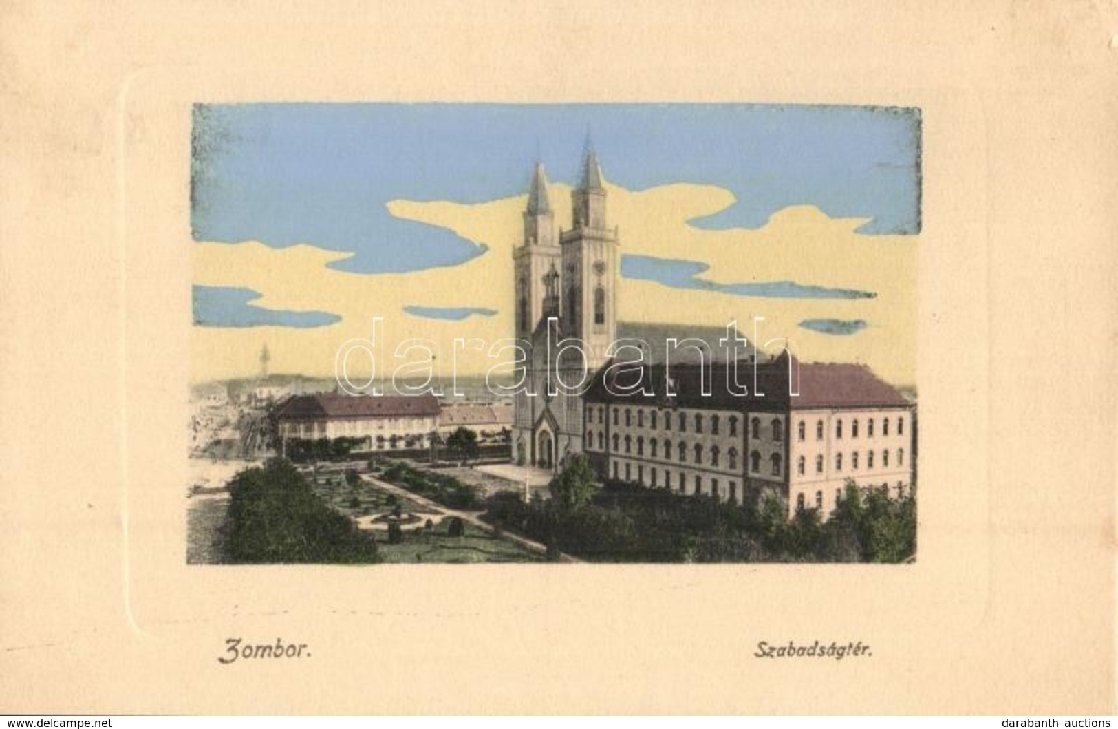 T2/T3 Zombor, Sombor; Szabadság Tér, Karmelita Templom. W. L. Bp. 3733. / Square, Carmelite Church (EK) - Non Classificati