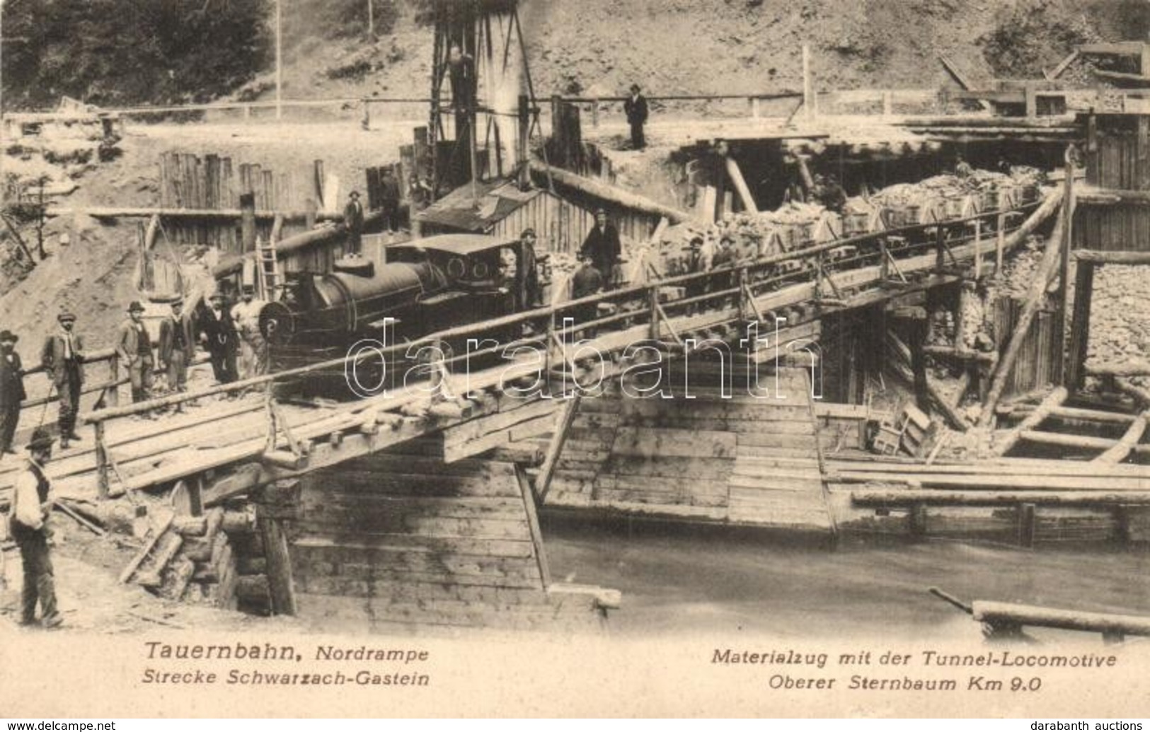 ** T2 Tauernbahn, Nordrampe, Strecke Schwarzach-Gastein, Materialzug Mit Der Tunnel-Locomotive, Oberer Sternbaum Km 9. F - Ohne Zuordnung