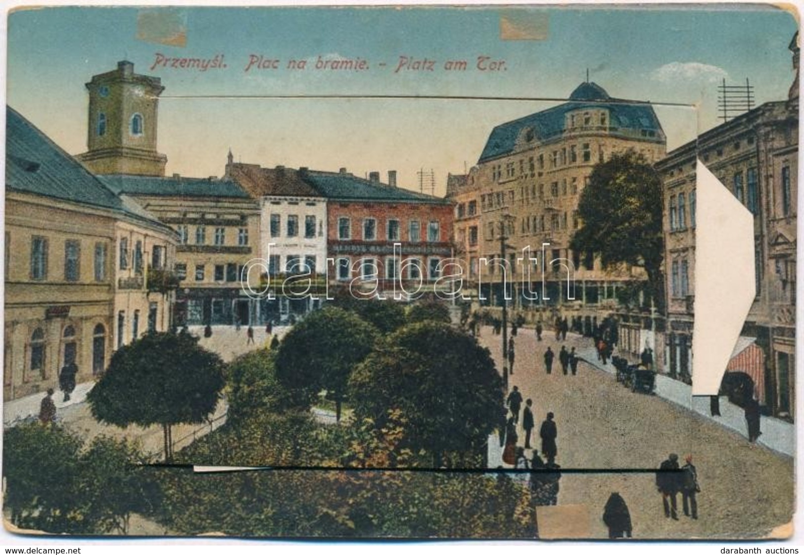 * T3 Przemysl, Plac Na Bramie / Platz Am Tor / Square; Leporellocard With Railway Station, Castle, Military Casino, Etc. - Non Classés