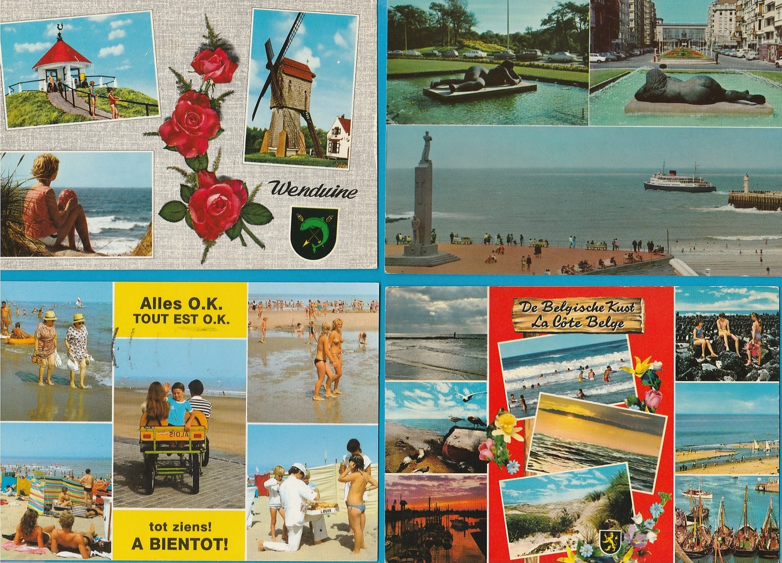 BELGIË Groeten uit, Zichtjes, Bonjour de, Vues, Lot van 60 Postkaarten, Cartes Postales