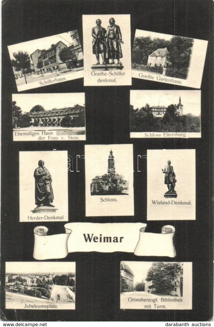 T2/T3 1906 Weimar, Schloss, Herder, Wieland Und Goethe-Schiller Denkmal, Jubeleumsplatz, Goethe Gartenhaus, Schillerhaus - Non Classificati