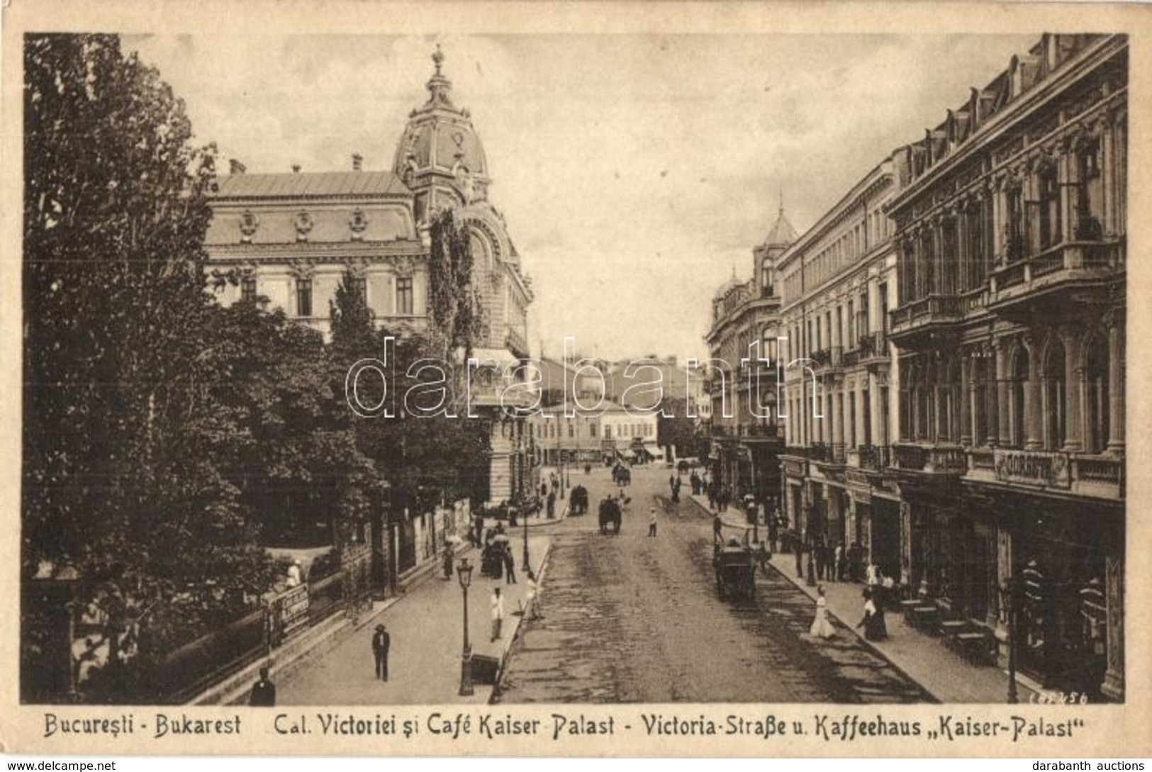 * T4 Bucharest, Bukarest, Bucuresti; Cal. Victoriei Si Café Kaiser Palast. Verlag Horovitz / Street View, Shops, Café (v - Unclassified