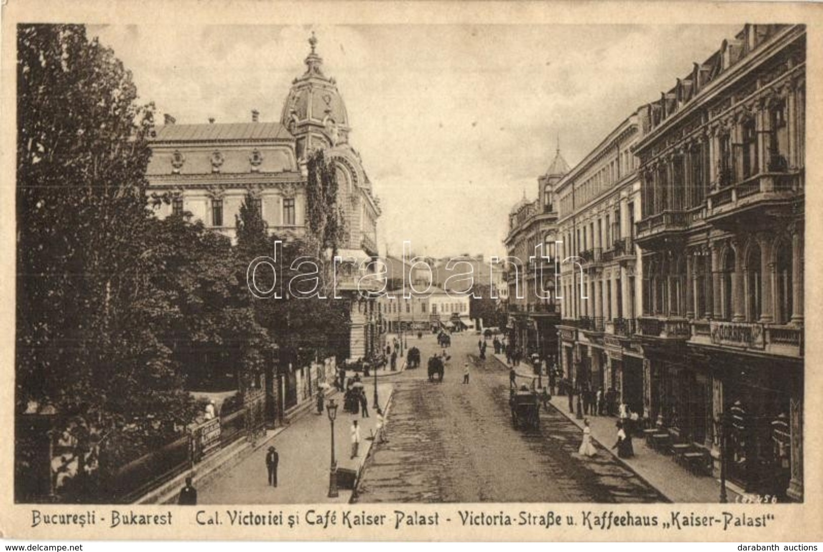 * T4 Bucharest, Bukarest, Bucuresti; Cal. Victoriei Si Café Kaiser Palast. Verlag Horovitz / Street View, Shops, Café (v - Non Classificati