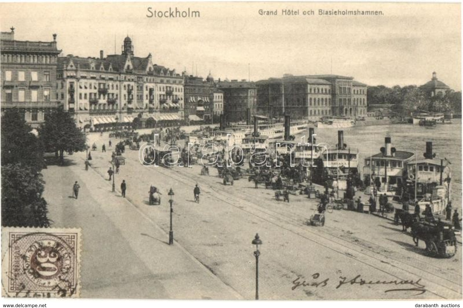 T2 Stockholm, Grand Hotel Och Blasieholmshamnen / Hotel, Port, Street, TCV Card - Sin Clasificación