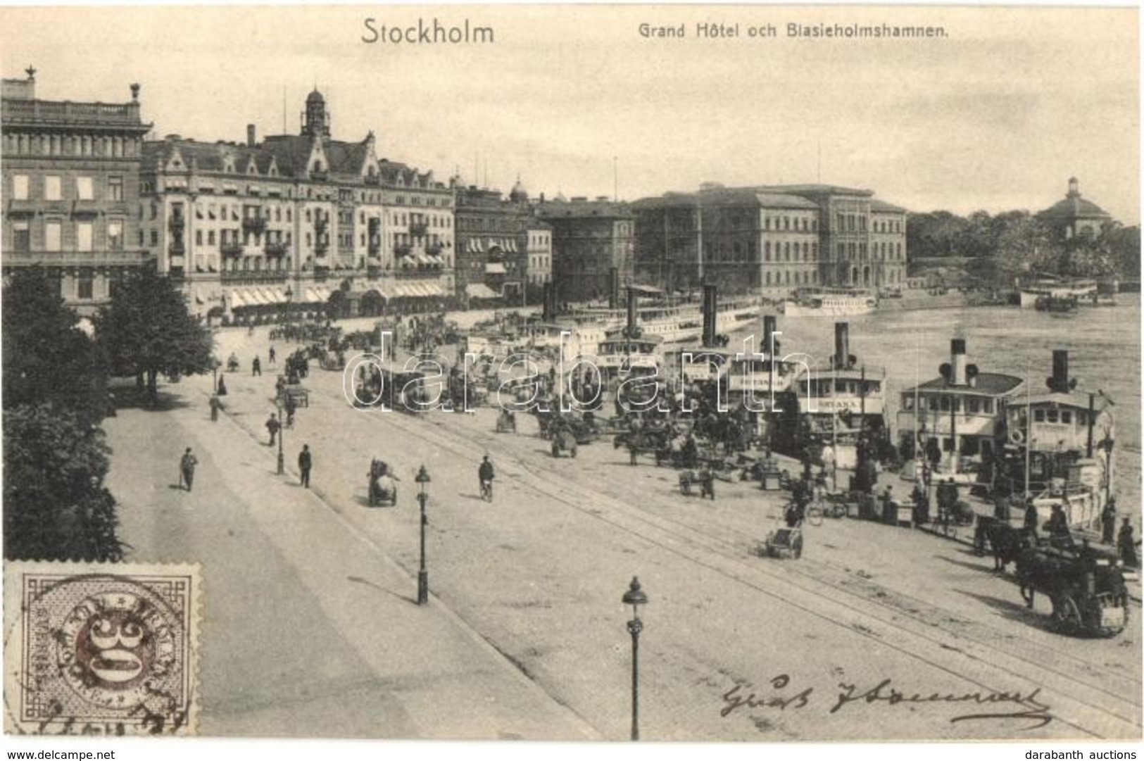 T2 Stockholm, Grand Hotel Och Blasieholmshamnen / Hotel, Port, Street, TCV Card - Non Classificati