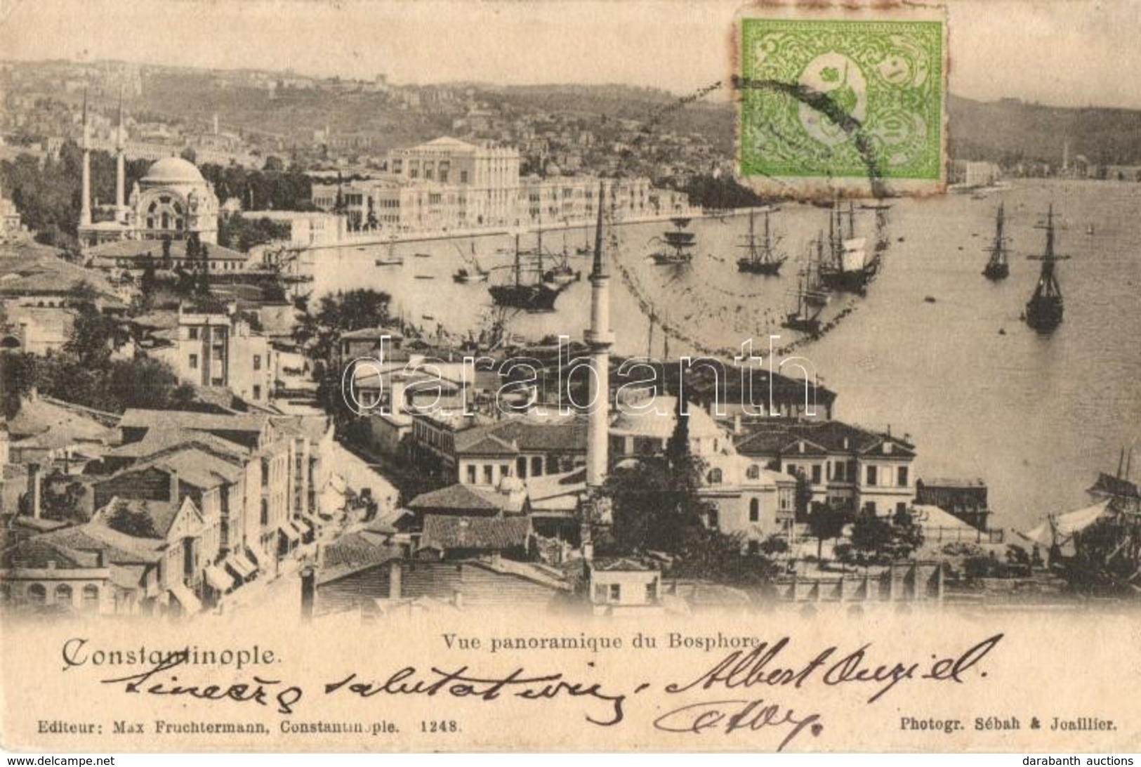 T2/T3 1903 Constantinople, Istanbul; Vue Panoramique Du Bosphore / General View. TCV Card. Max Fruchtermann No. 1248. Ph - Non Classés