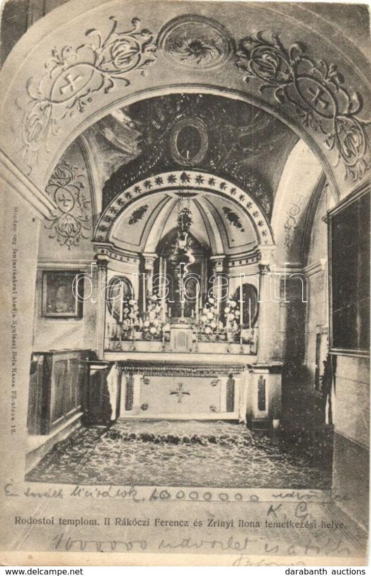 * T2/T3 1904 Constantinople, Istanbul; Rodostoi (Szent Benedek) Templom, II. Rákóczi Ferenc és Zrínyi Ilona Eredeti Teme - Non Classés