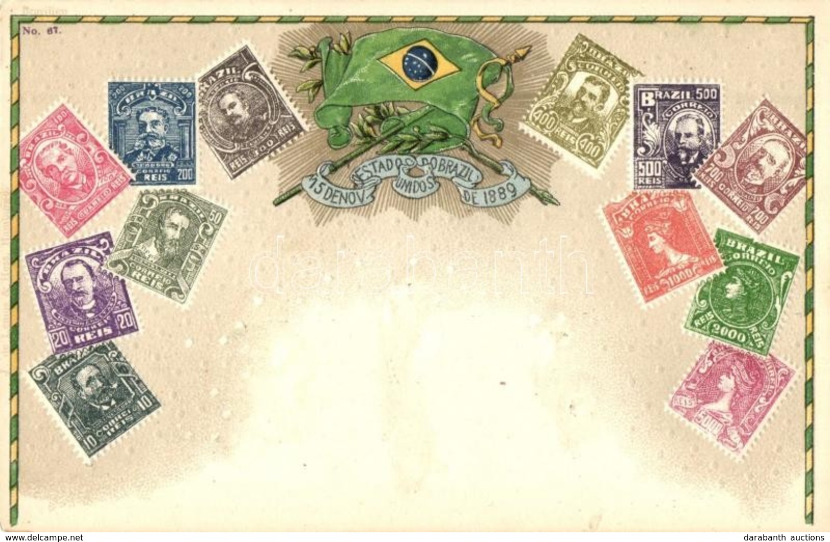 ** T2 Brasilien / Bazilian Set Of Stamps. Flags. No. 67. Emb. Litho - Non Classés