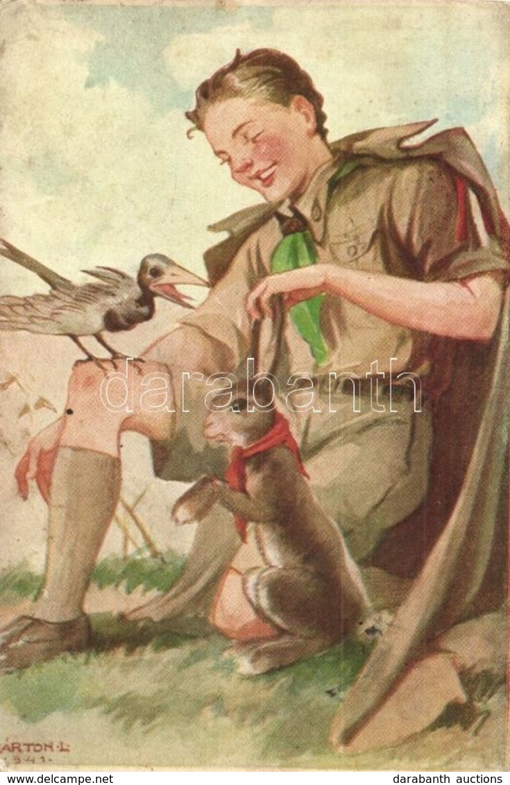 * T2/T3 Márton L.-féle Cserkészlevelezőlapok Kiadóhivatala / Hungarian Scout Art Postcard S: Márton L. (EK) - Sin Clasificación