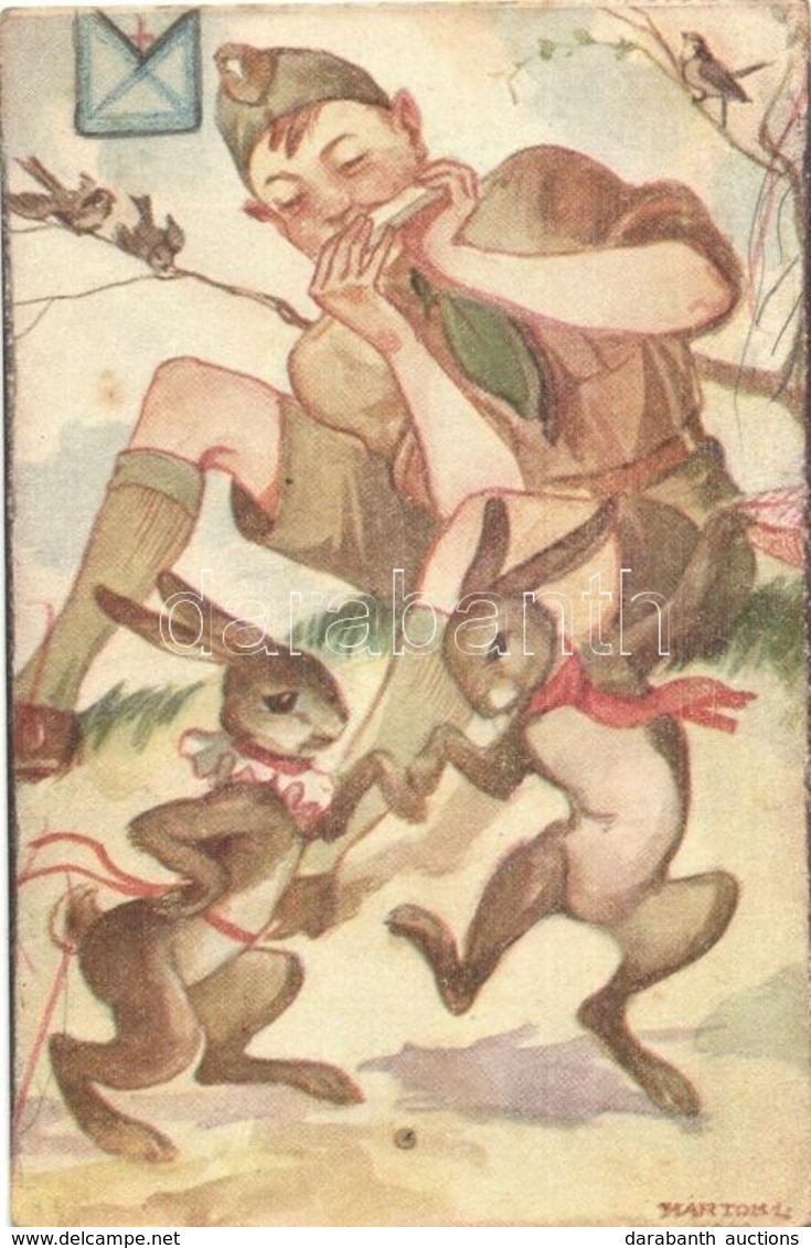 ** T2/T3 Márton L.-féle Cserkészlevelezőlapok Kiadóhivatala / Hungarian Scout Art Postcard S: Márton L. (EK) - Non Classés