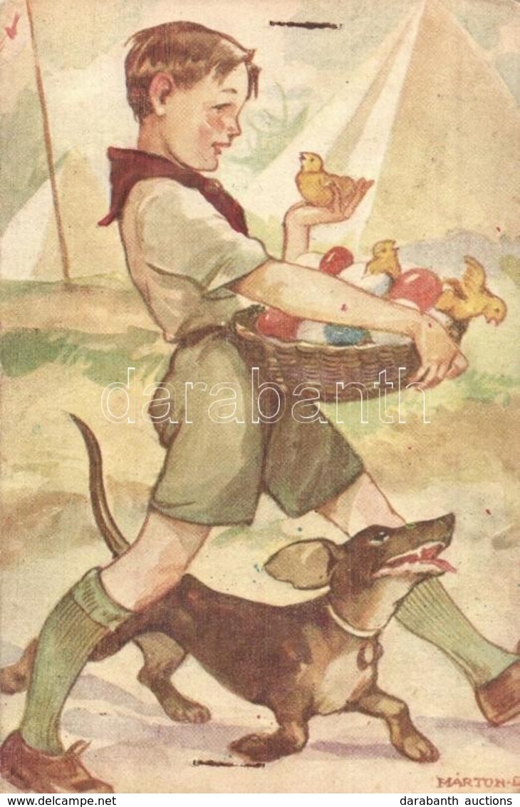 * T3 Márton L.-féle Cserkészlevelezőlapok Kiadóhivatala / Hungarian Scout Art Postcard S: Márton L. (Rb) - Non Classificati