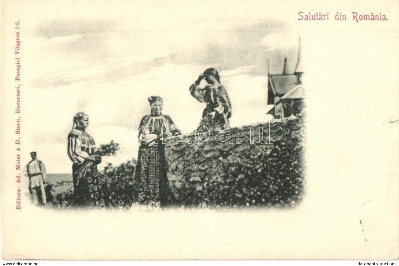 ** T1/T2 Salutari Din Romania. Editura Ad. Maier & D. Stern / Romanian Folklore, Girls In Traditional Costumes (EK) - Non Classés