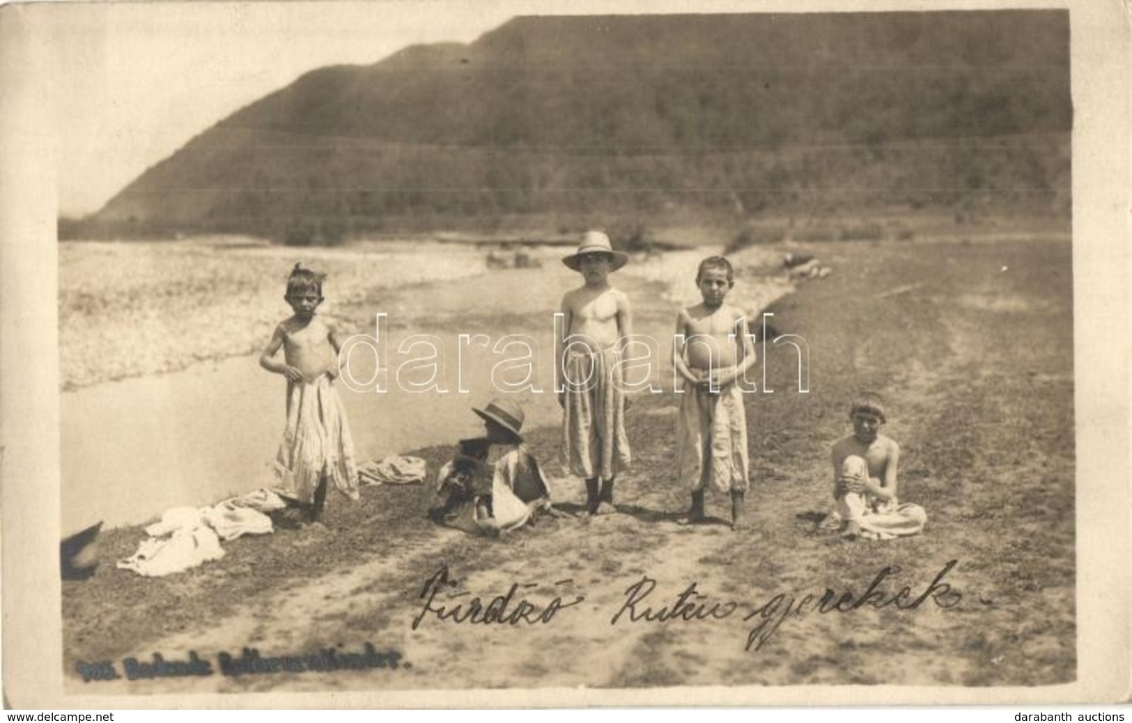 ** T2 Fürdőző Rutén (ruszin) Gyerekek / Ruthenian Children By The River, Folklore, Photo (non PC) - Non Classés