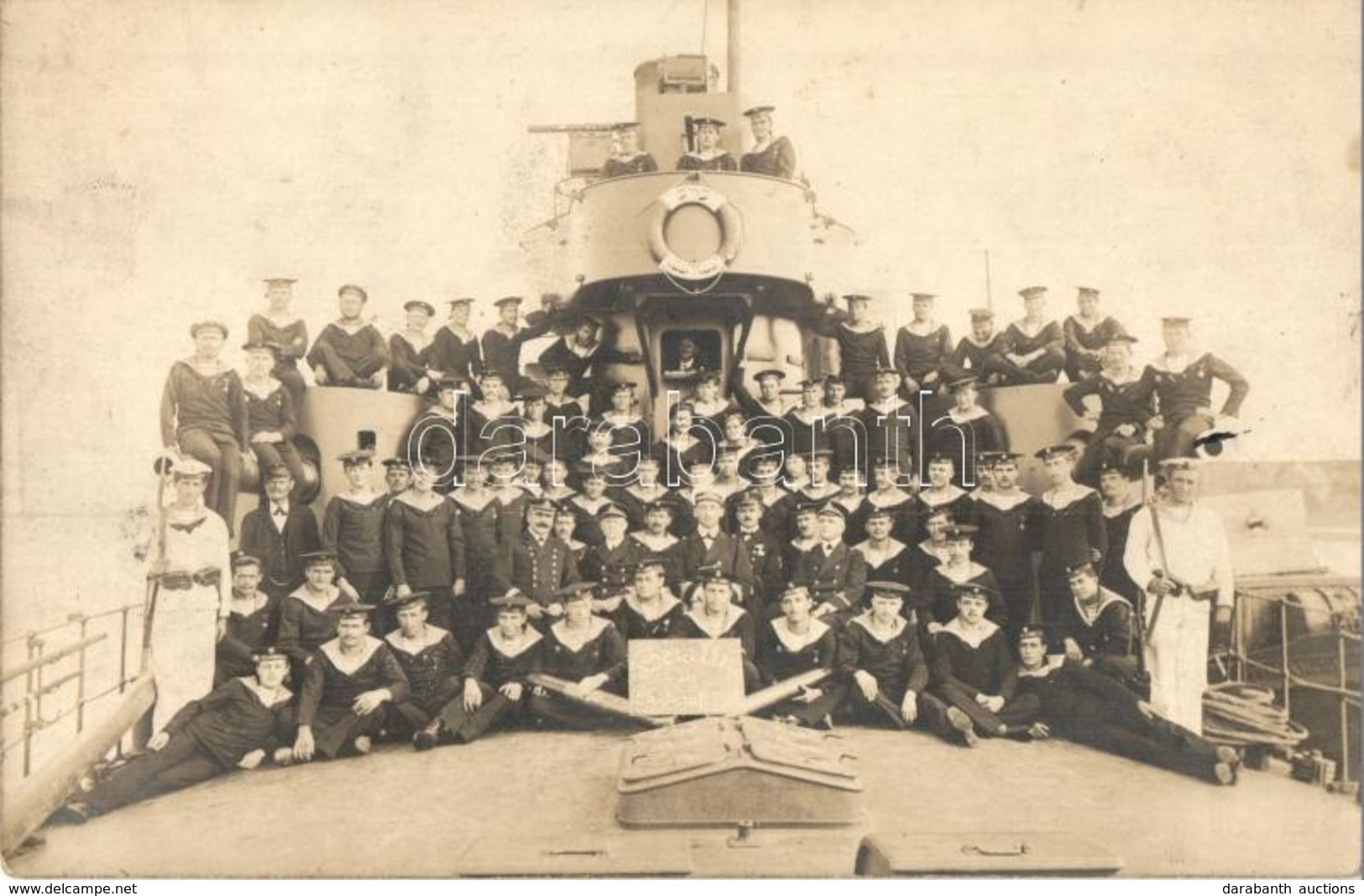 T2 1914 SMS 'Bodrog' Monitor Legénységének Csoportképe; Dunaflottilla / K.u.K. Kriegsmarine Donauflottille / WWI Austro- - Non Classés