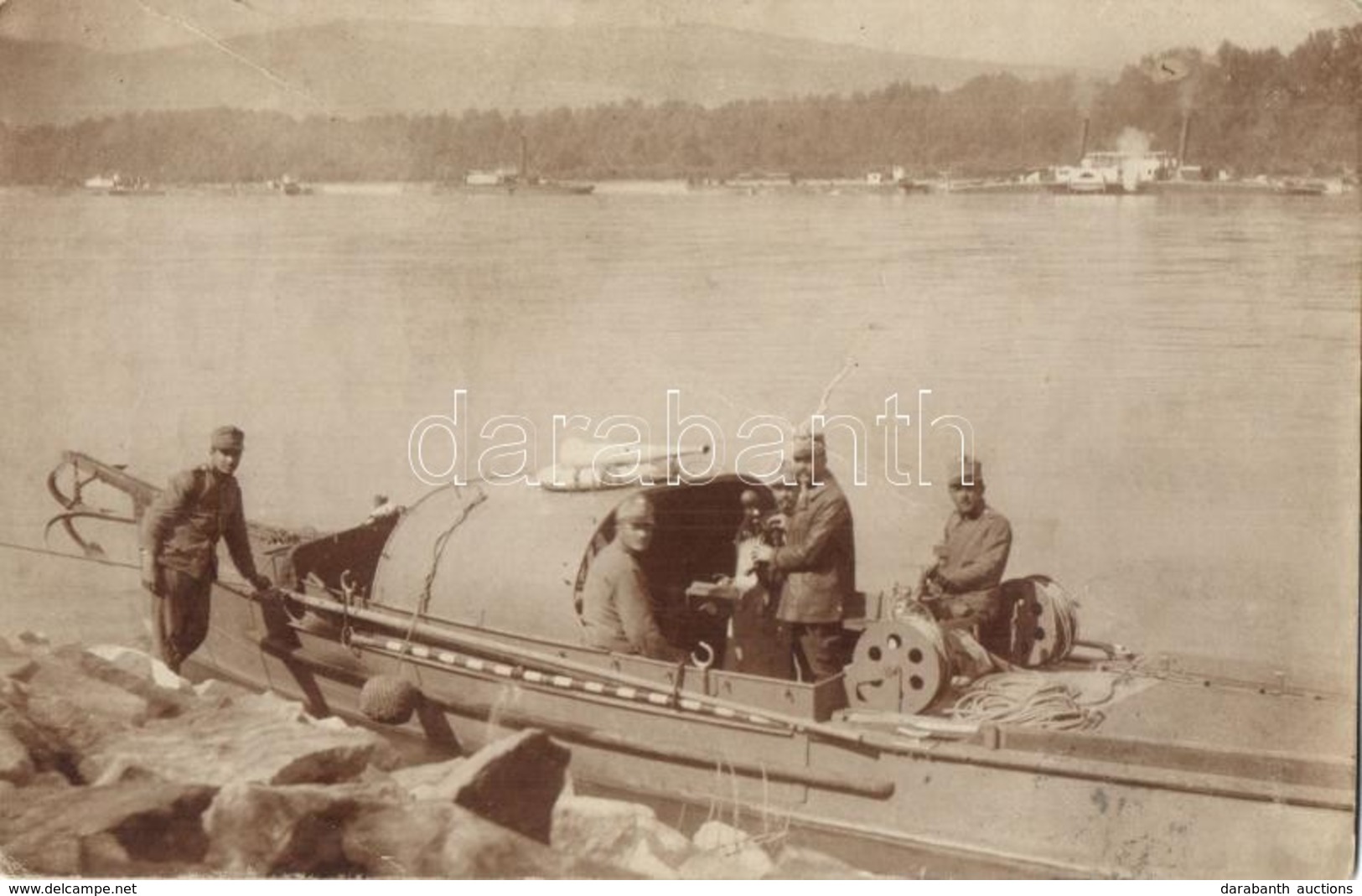 T2/T3 1915 Osztrák-magyar Motorcsónak Katonákkal; Dunaflottilla / Donauflottille K.u.K. Kriegsmarine Motorboot / WWI Aus - Non Classés