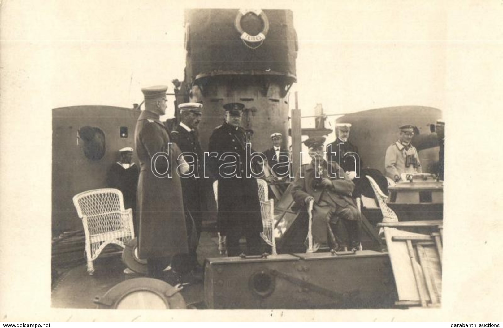 * T2 1917 Az SMS 'Temes' Monitor Tisztikara A Fedélzeten; Dunaflottilla / K.u.K. Kriegsmarine Donauflottille / WWI Austr - Non Classificati