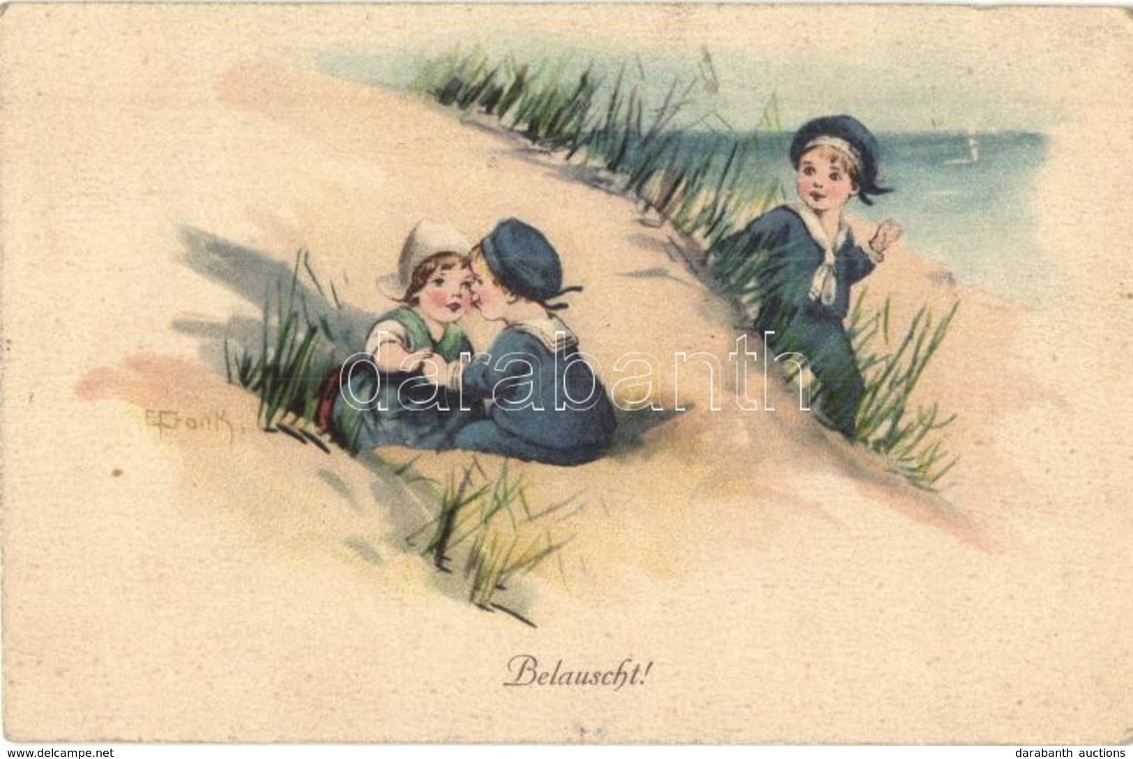 T2/T3 Belauscht! / Dutch Mariner Boys With Girl. W.S.S.B. No. 5513. S: E. Frank + K.u.K. Marinefeldpostamt S.M. Boot 39  - Non Classés