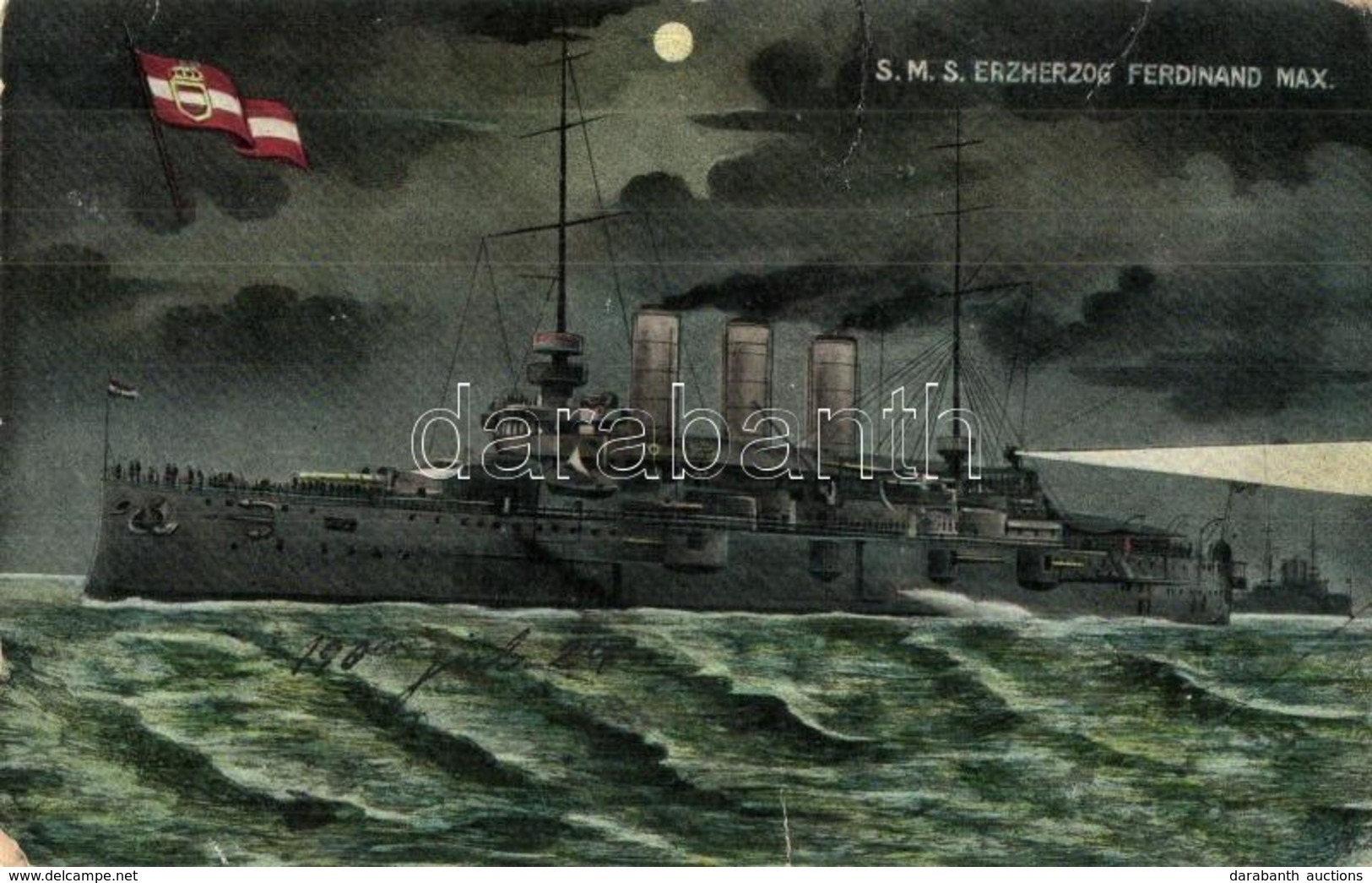 ** T2/T3 SMS Erzherzog Ferdinand Max Az Osztrák-Magyar Haditengerészet Erzherzog-osztályú Pre-dreadnought Csatahajója Zá - Non Classés