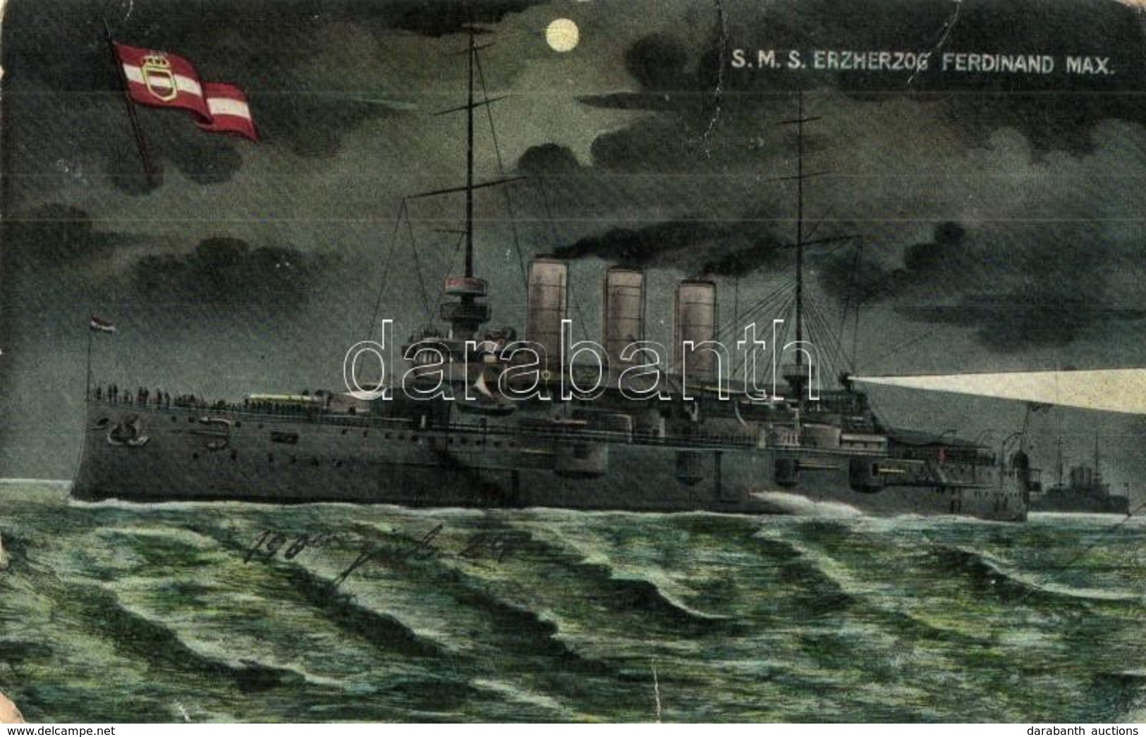 ** T2/T3 SMS Erzherzog Ferdinand Max Az Osztrák-Magyar Haditengerészet Erzherzog-osztályú Pre-dreadnought Csatahajója Zá - Non Classificati