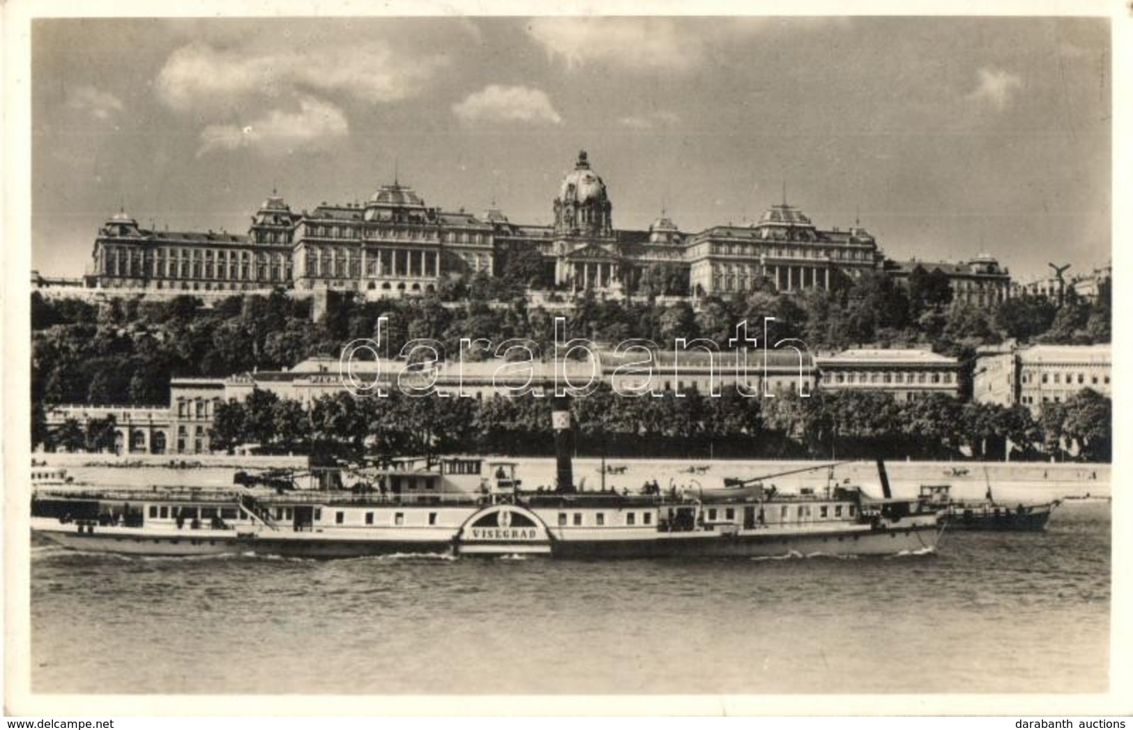 T2 Visegrád (exIMRE) Gőzüzemű Oldalkerekes Személyhajó Budapesten A Vár Előtt / Hungarian Passenger Steamship In Budapes - Non Classés