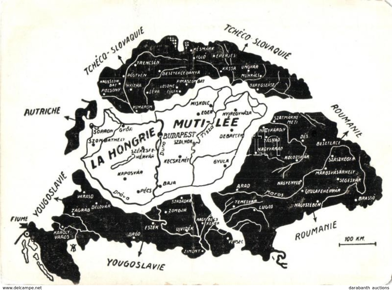 ** T2/T3 Kiadja A Magyar Nemzeti Szövetség / Hungarian Irredenta, Trianon Map (EK) - Non Classés