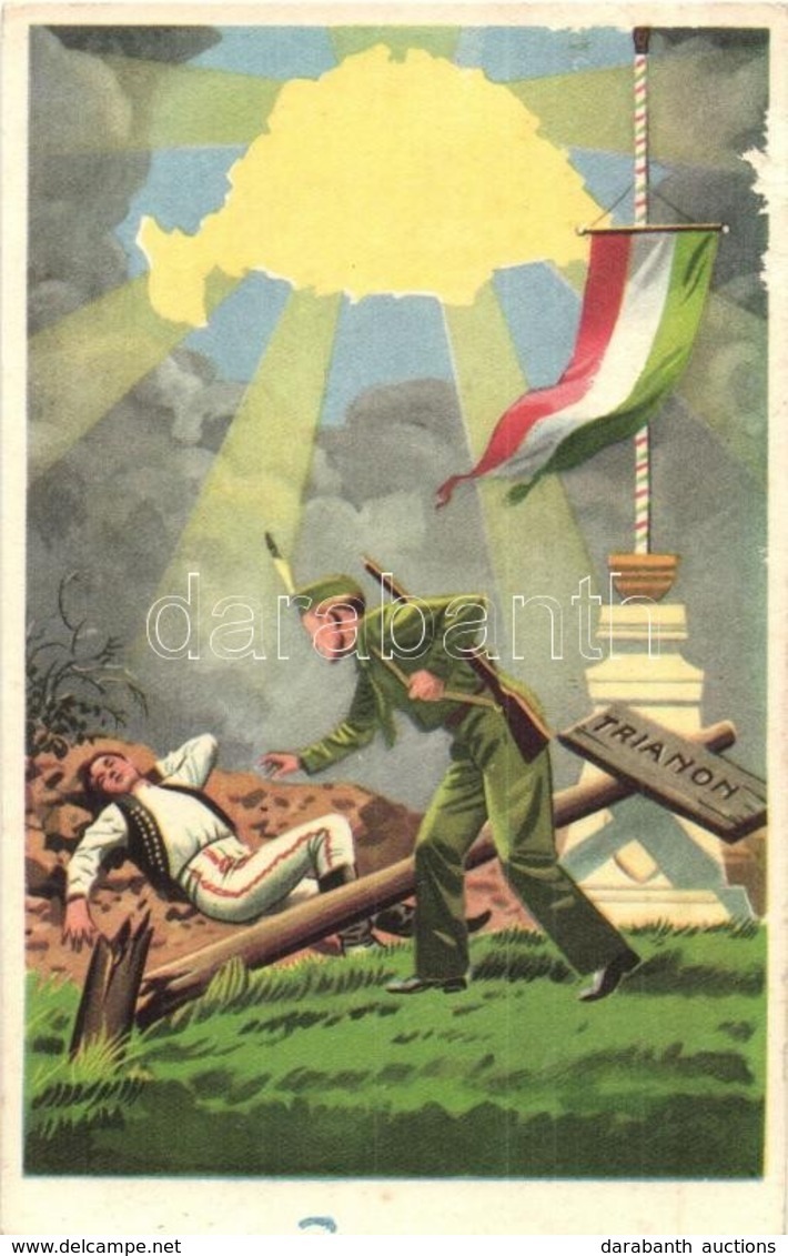 ** T2/T3 Ébreszt A Magyar Jövő; Trianon. Kiadja Az Ereklyés Országzászló Nagybizottsága / Hungarian Irredenta Propaganda - Non Classificati